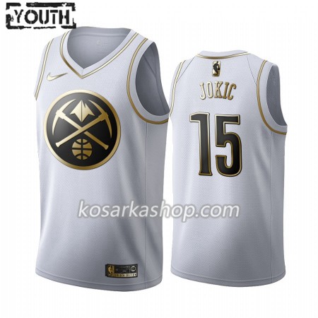 Dres Denver Nuggets Nikola Jokic 15 Nike 2019-20 Bijela Golden Edition Swingman - Dječji